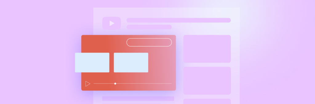 Vector illustration of a stylized webpage interface with a video player.