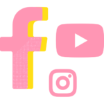 Icons representing social media platforms: facebook, youtube, and instagram.