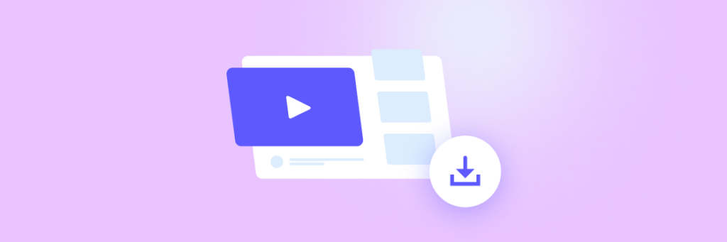 Graphic representation of an online video player interface with a download option.