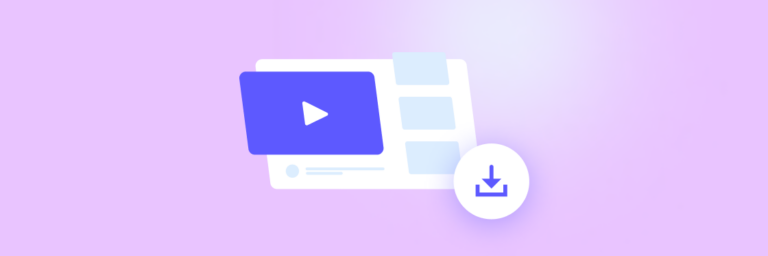 Graphic representation of an online video player interface with a download option.