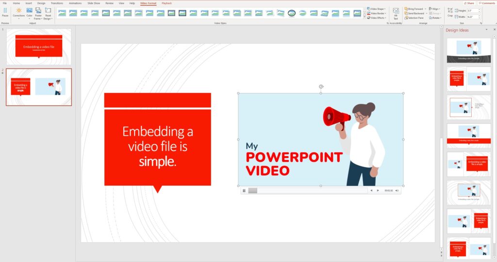 how to embed a video in powerpoint