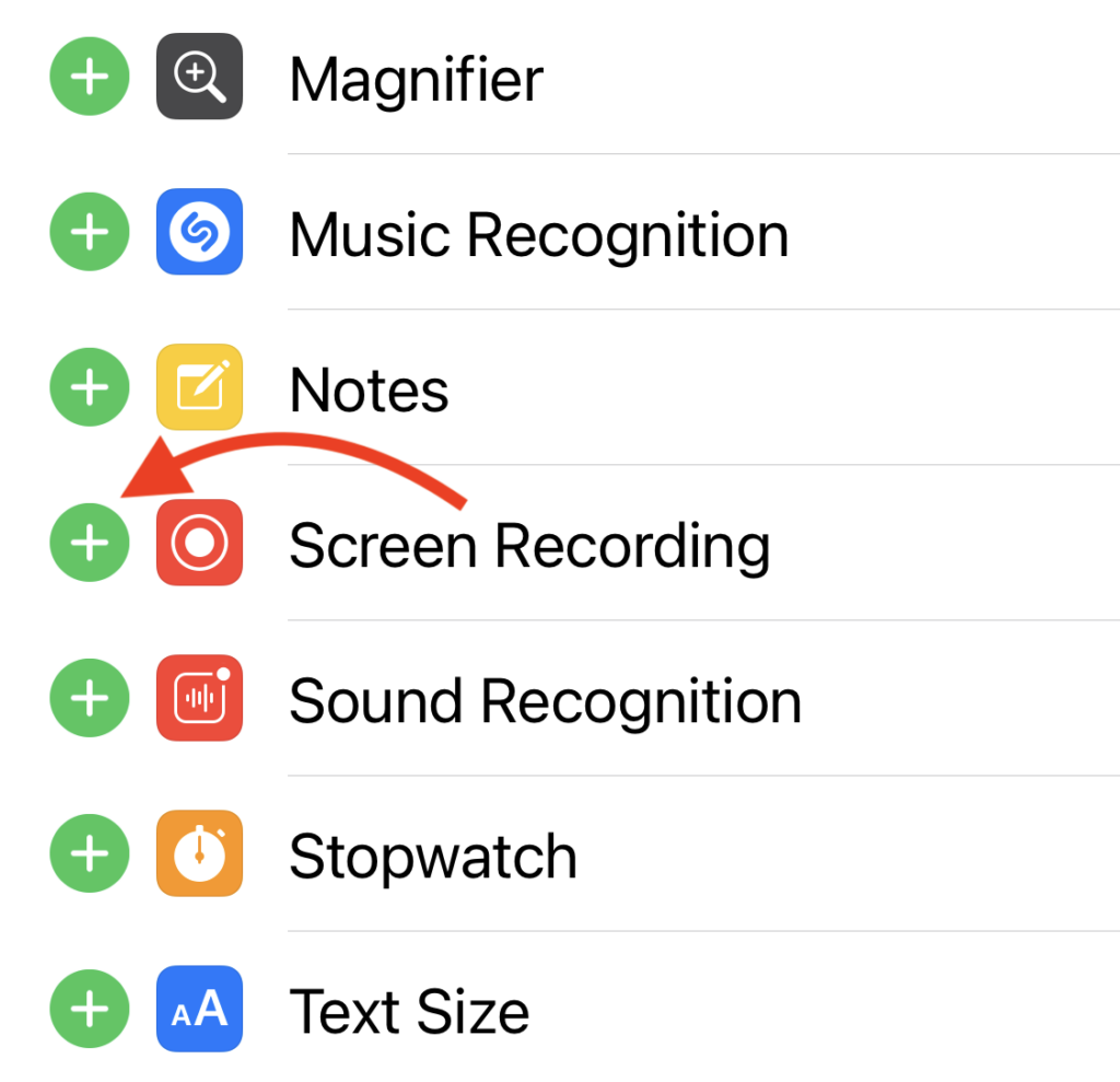 Adding sound recording to control center on an ios device.