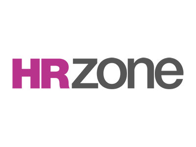 Logo of hrzone, with "hr" in pink and "zone" in gray.