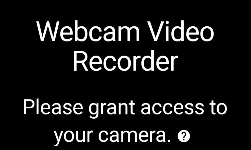 A software prompt from Biteable video maker requesting camera access for a webcam video recorder.