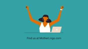 Illustration of a joyful woman with raised arms sitting at a desk with a laptop, on a teal background with text "find us at biteable.com".