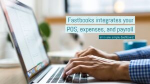 Efficient business management: FastBooks seamlessly integrates Biteable video maker, pos, expenses, and payroll on a unified dashboard.