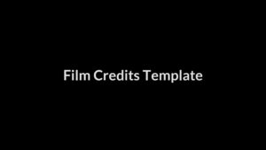Black screen with white text stating 'Biteable video maker film credits template'.