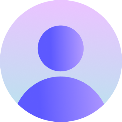 Icon depicting a stylized human figure with a large blue circle for the head and a larger blue semicircle for the body, set against a light blue and purple gradient background, designed using