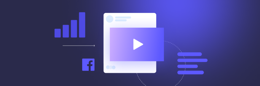 Digital marketing concept illustrated by icons such as a Biteable video maker, graphs, and social media symbols on a purple gradient background.