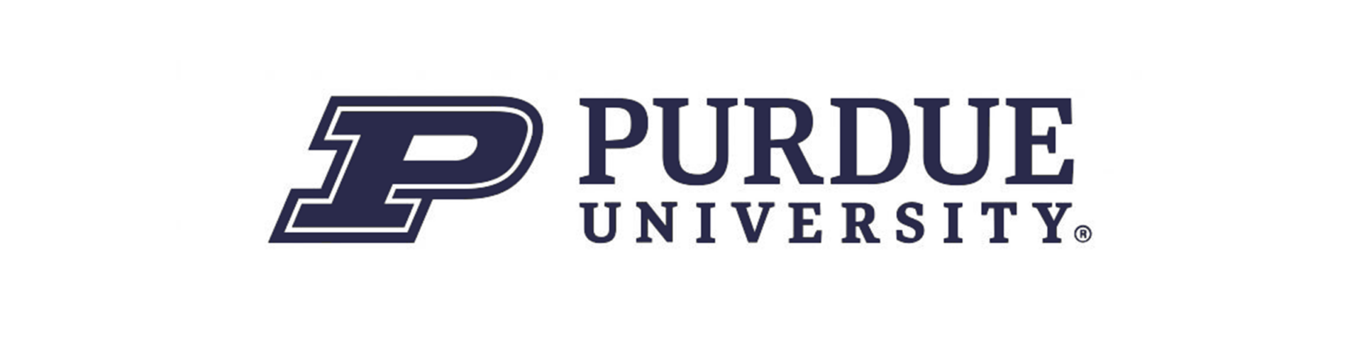 Purdue University logo featuring a large stylized 'P' alongside the words 'Purdue University' in bold, uppercase letters.